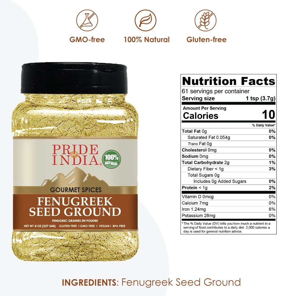 Pride of India Gourmet Spices Fenugreek Seed Ground