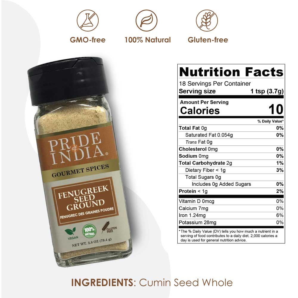 Pride of India Gourmet Spices Fenugreek Seed Ground