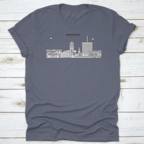 Bakersfield , United States, City Outline Travel Skyline Vector Shirt