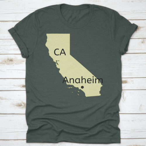 Anaheim City Pinned Location On California Geographic Map Vector