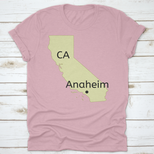 Anaheim City Pinned Location On California Geographic Map Vector