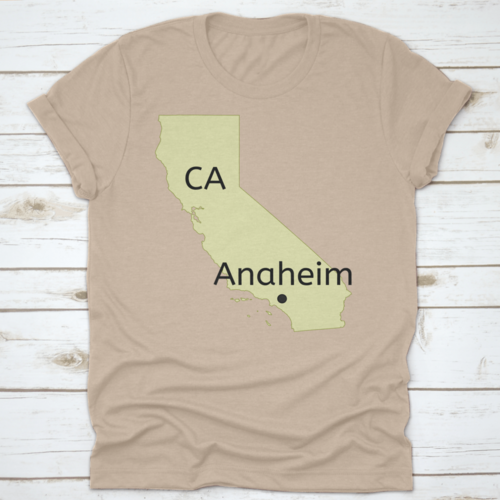 Anaheim City Pinned Location On California Geographic Map Vector