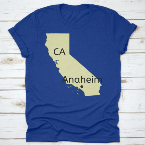 Anaheim City Pinned Location On California Geographic Map Vector