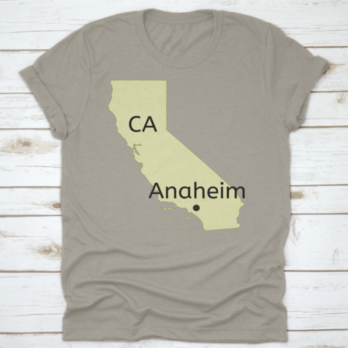 Anaheim City Pinned Location On California Geographic Map Vector