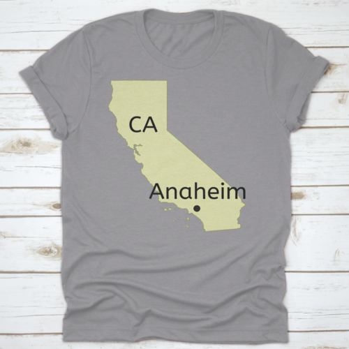 Anaheim City Pinned Location On California Geographic Map Vector