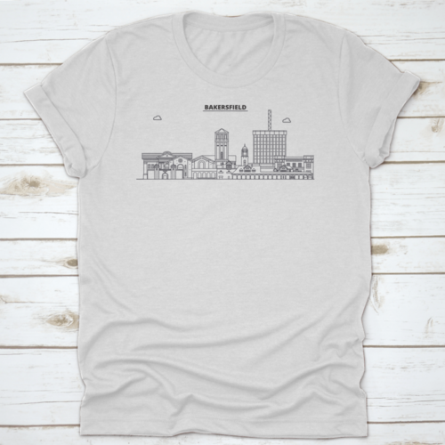 Bakersfield , United States, City Outline Travel Skyline Vector Shirt