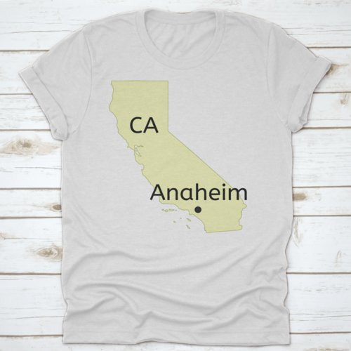 Anaheim City Pinned Location On California Geographic Map Vector