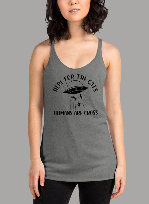 Here For The Cats Black Women's Tank Top