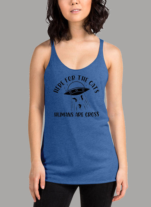 Here For The Cats Black Women's Tank Top