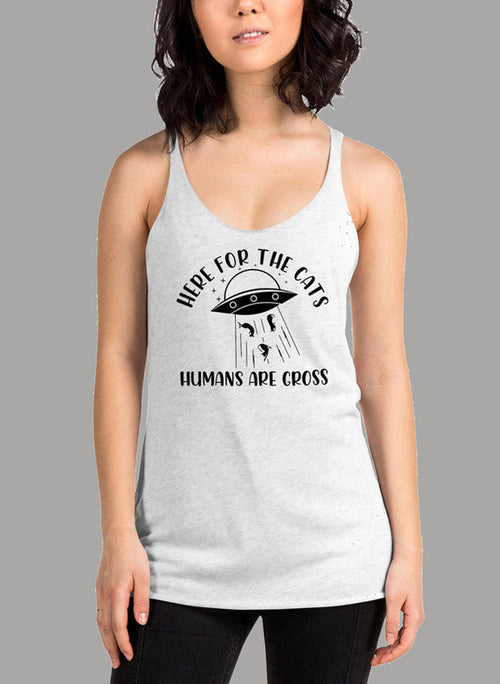 Here For The Cats Black Women's Tank Top