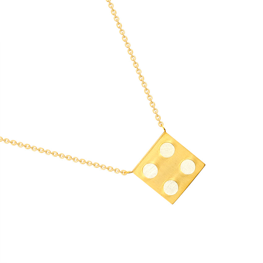 Hip Hop Geometric Circle Square Dice Pendant