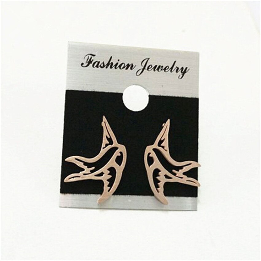 Hollow Origami Swallow Stud Earrings Best Friend