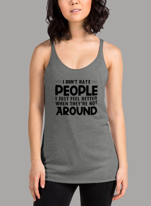 I Dont Hate People Black Women's Tank Top