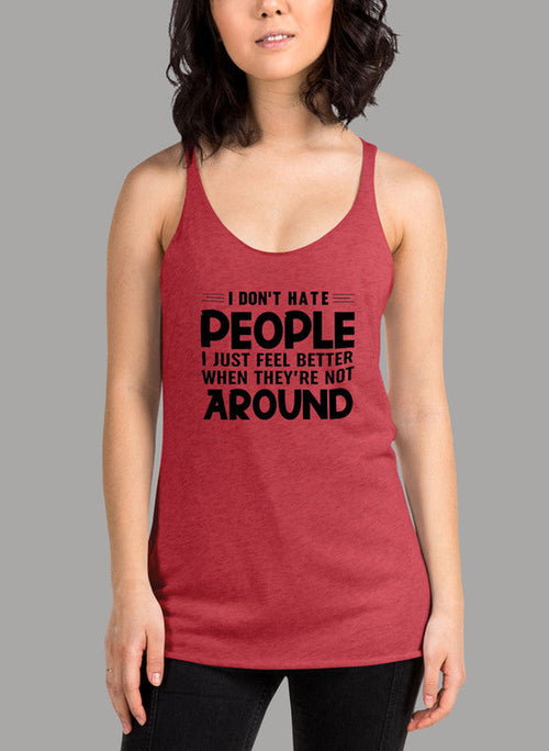 I Dont Hate People Black Women's Tank Top