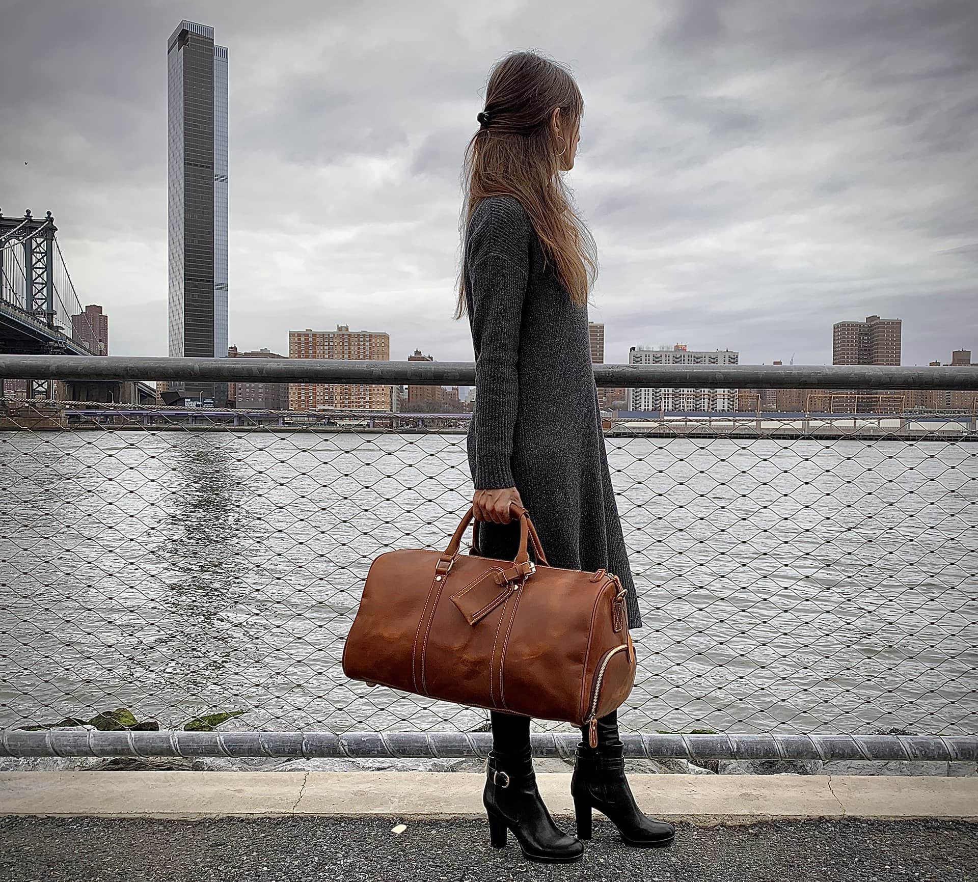 The Dagny Weekender | Large Leather Duffle Bag