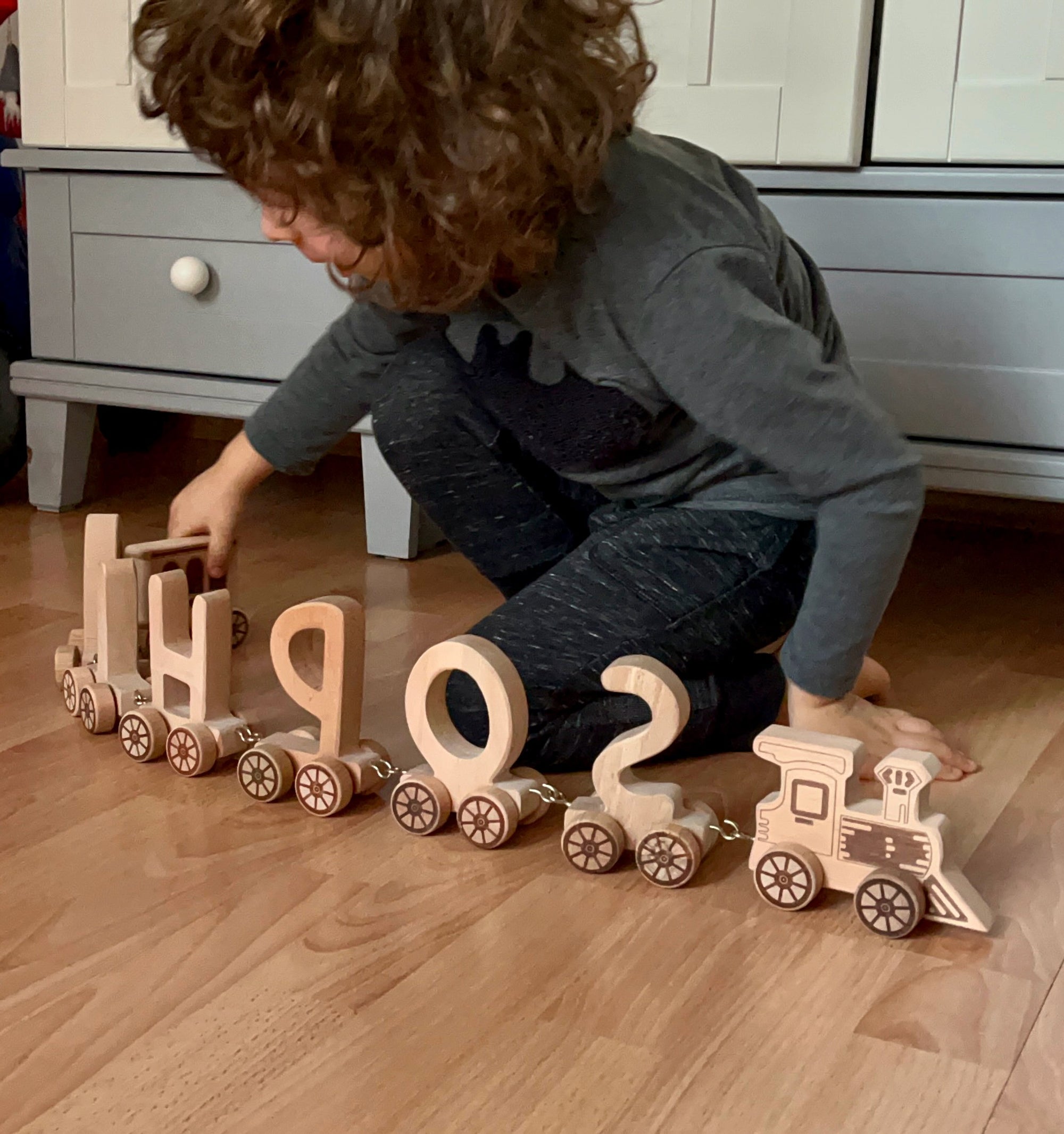 Wooden Letter Train Puzzle for Kids