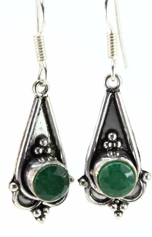 Sparkling Green Cabochon Earrings