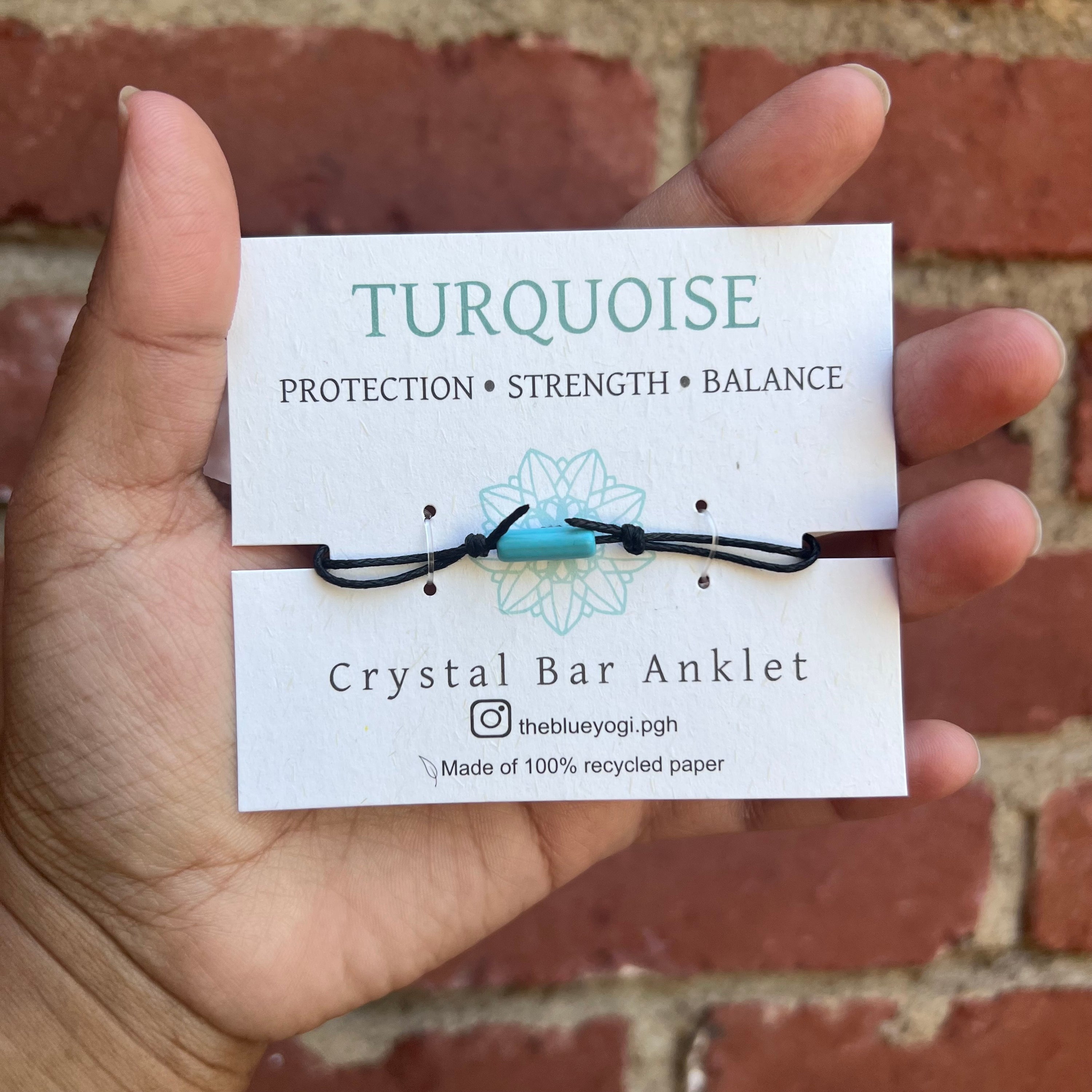 Turquoise Bar Minimal and Adjustable anklet