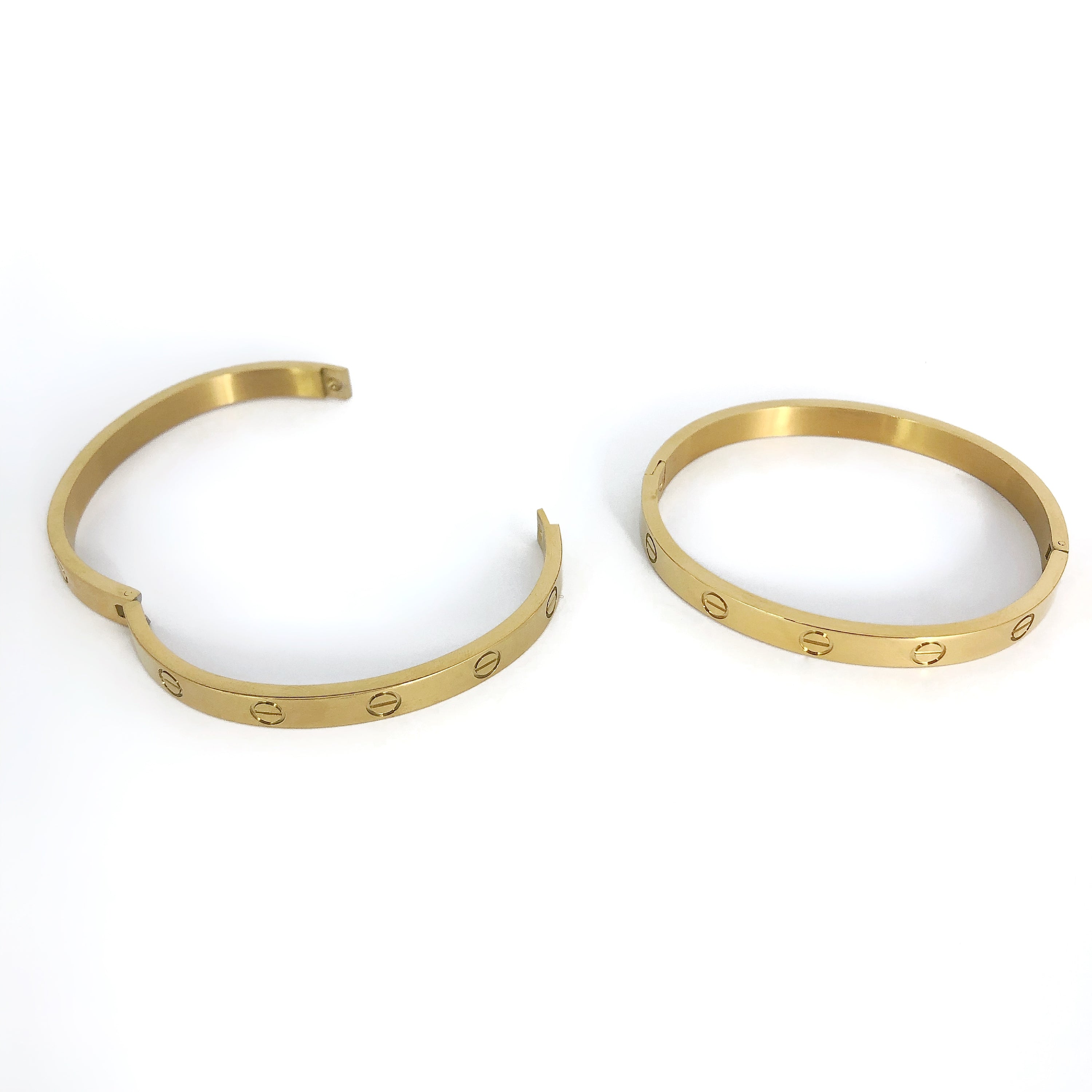 Love Bracelet, Love Bangle, 6 mm Gold Luxury Modern -Love Screw