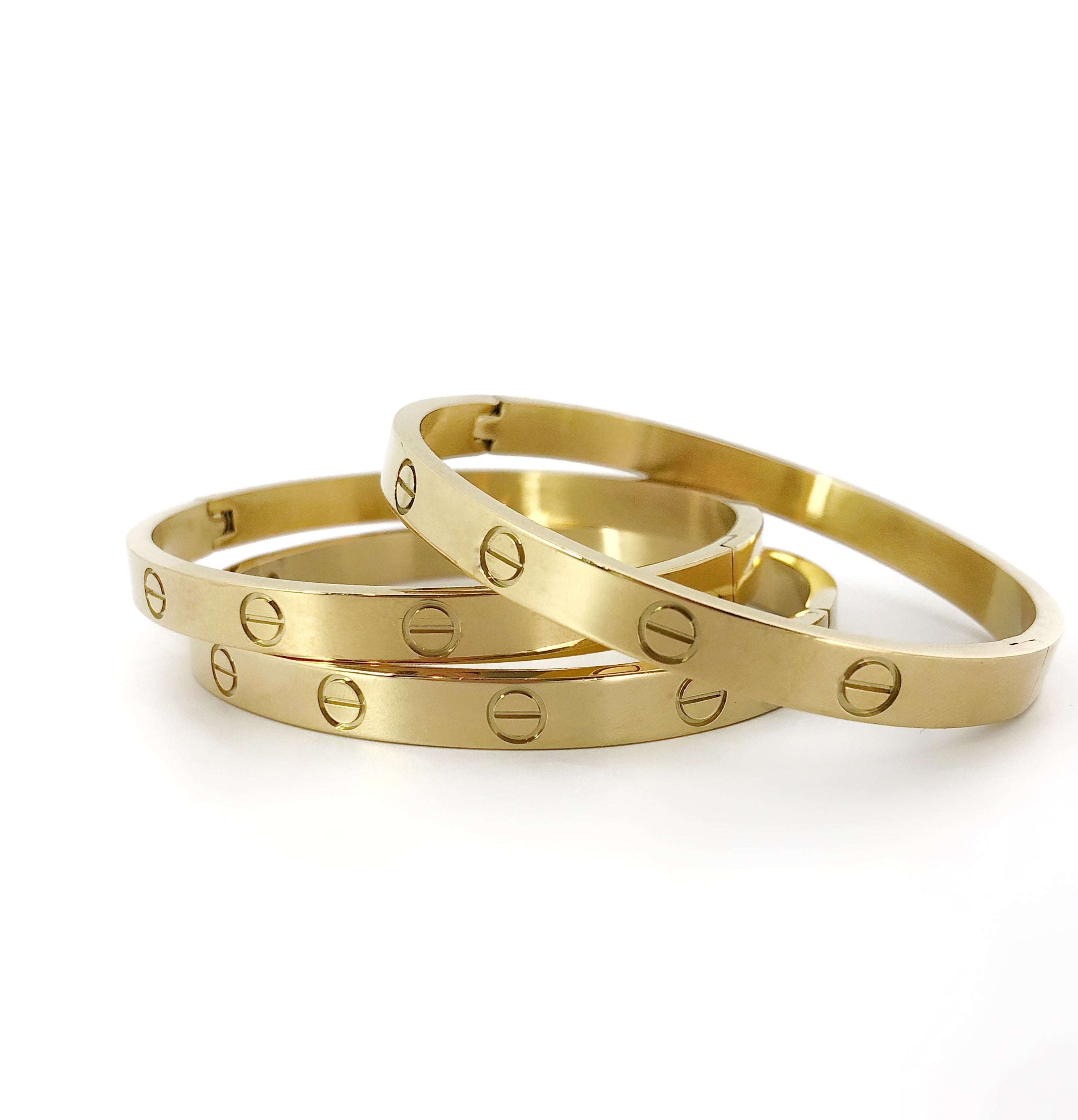 Love Bracelet, Love Bangle, 6 mm Gold Luxury Modern -Love Screw