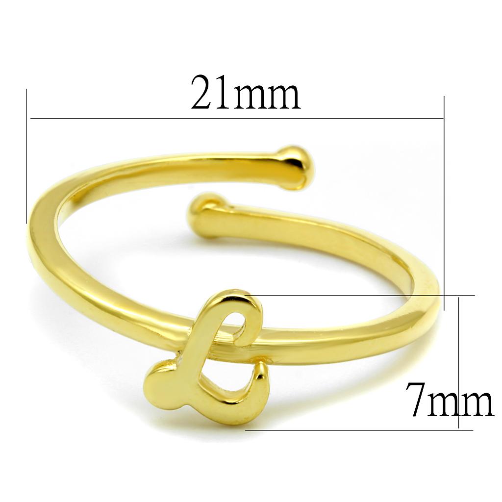 LO3998 - Flash Gold Brass Ring with No Stone