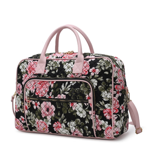 Jayla Quilted Cotton Botanical Pattern Women Duffle Bag