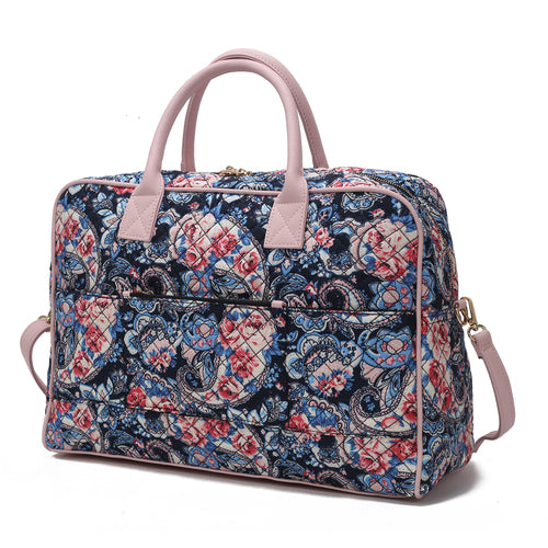 Jayla Quilted Cotton Botanical Pattern Women Duffle Bag