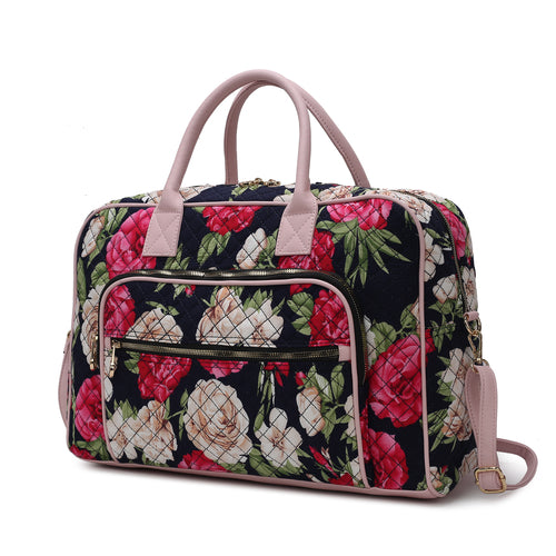 Jayla Quilted Cotton Botanical Pattern Women Duffle Bag