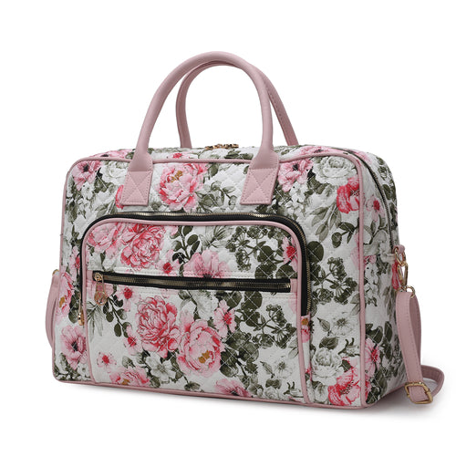 Jayla Quilted Cotton Botanical Pattern Women Duffle Bag