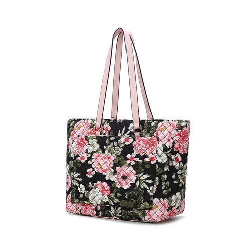 Hallie Quilted Cotton Botanical Pattern Women Tote Bag