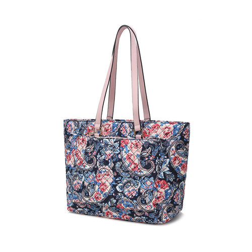 Hallie Quilted Cotton Botanical Pattern Women Tote Bag