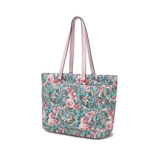 Hallie Quilted Cotton Botanical Pattern Women Tote Bag