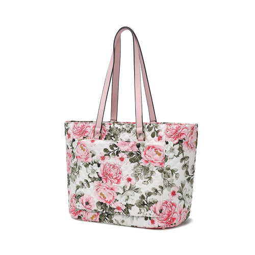 Hallie Quilted Cotton Botanical Pattern Women Tote Bag