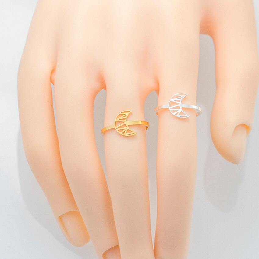 Minimalistic Jewelry Tiny Cute Hollow Moon Ring