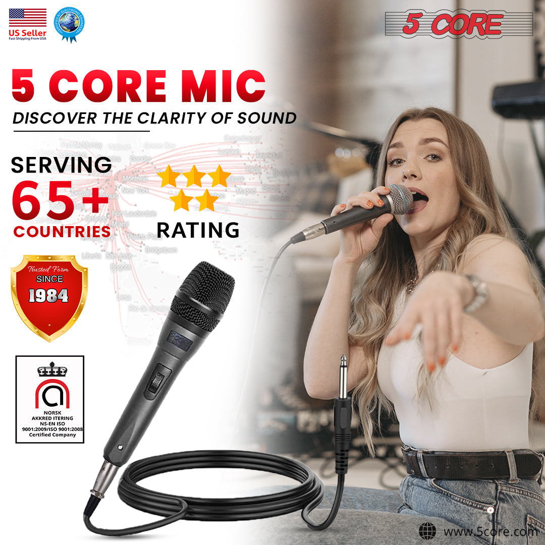 5 CORE Premium Vocal Dynamic Cardioid Handheld Microphone Neodymium