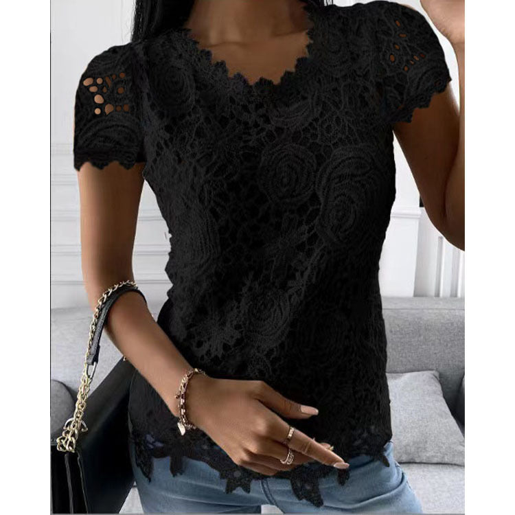 Lacy short sleeve top