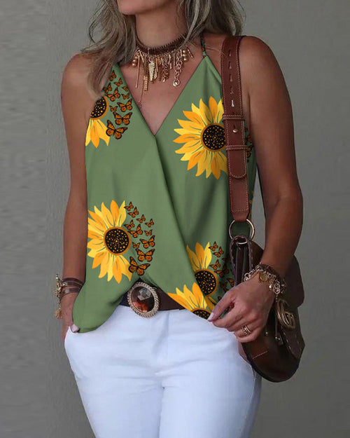 Loose Casual V-neck Tank Top