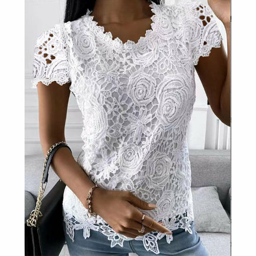 Lacy short sleeve top