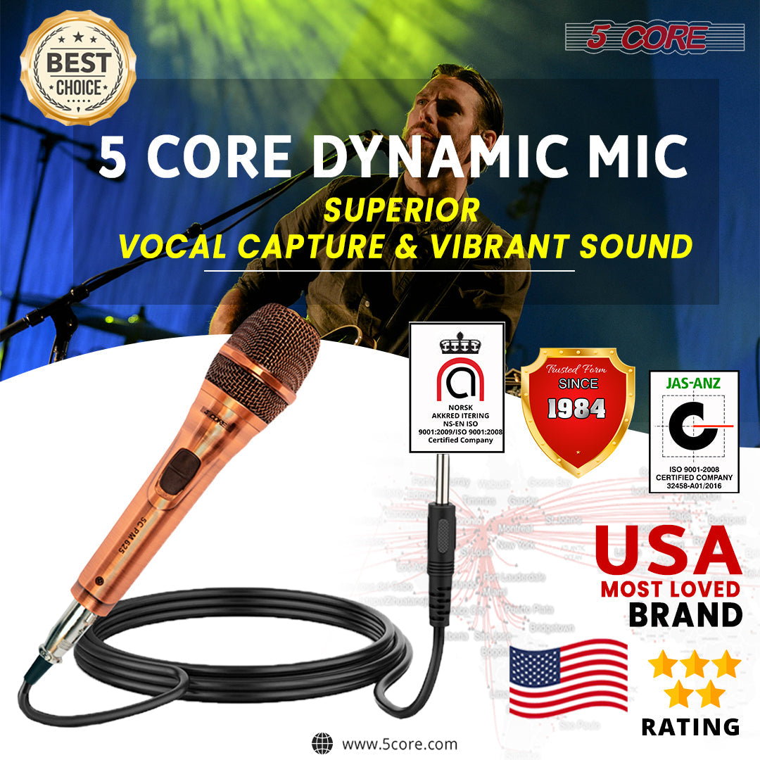 Premium Dynamic Microphone with 12ft Detachable XLR Cable PM 625