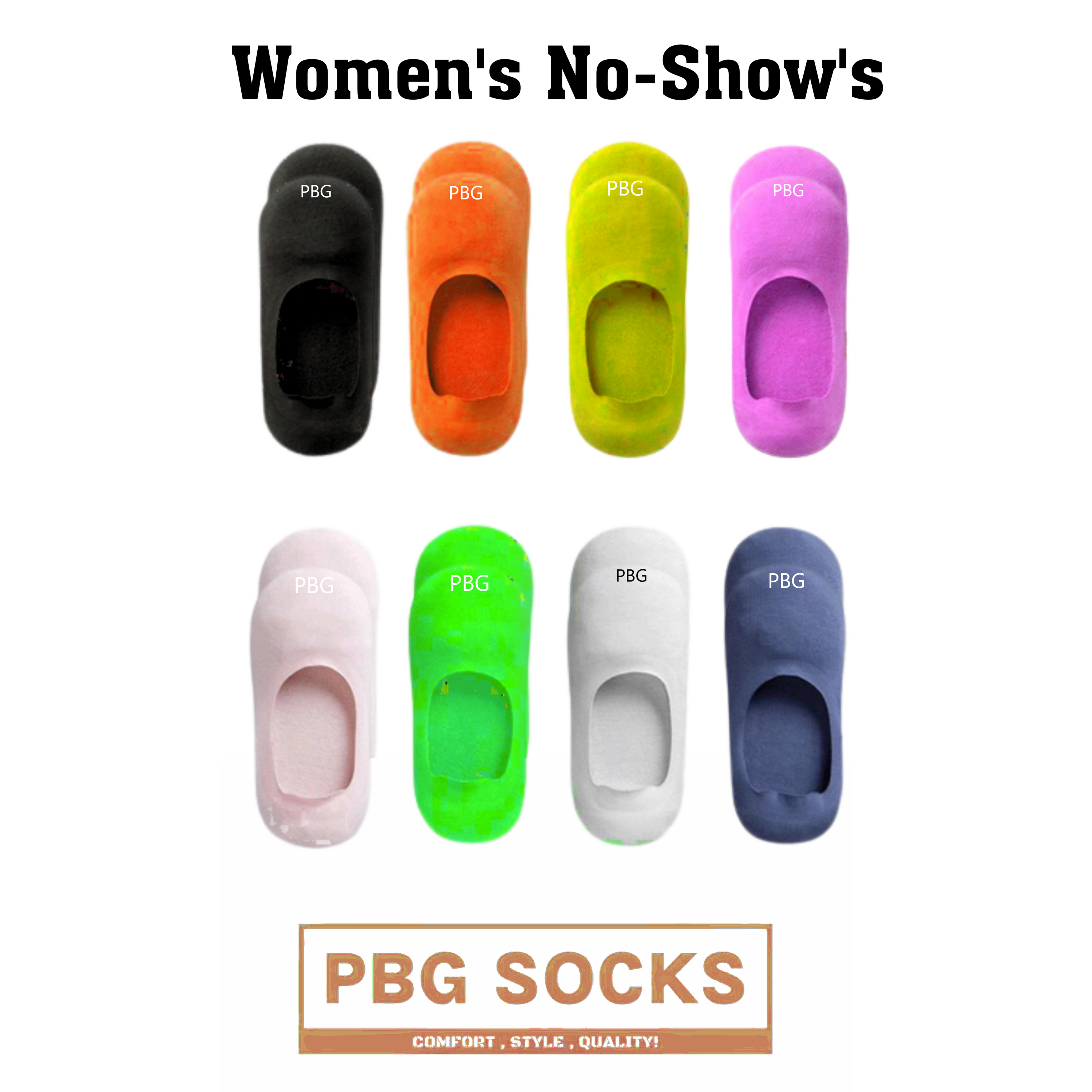 PBG Women's Socks No-Shows Sizes 9-11