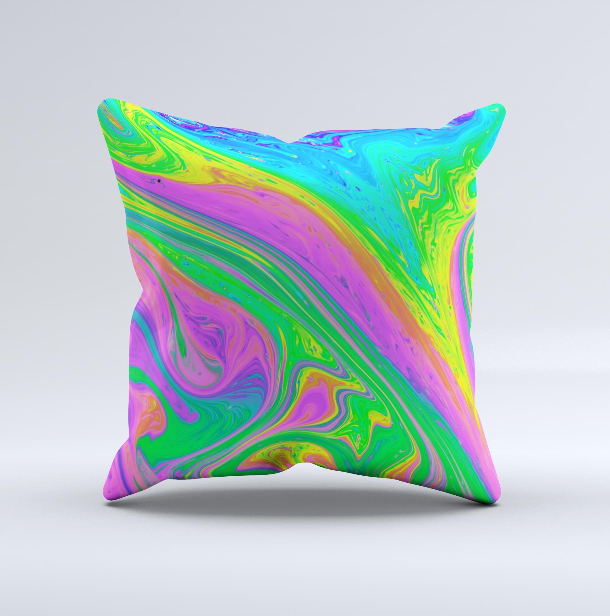 Neon Color Fushion V4  Ink-Fuzed Decorative Throw Pillow