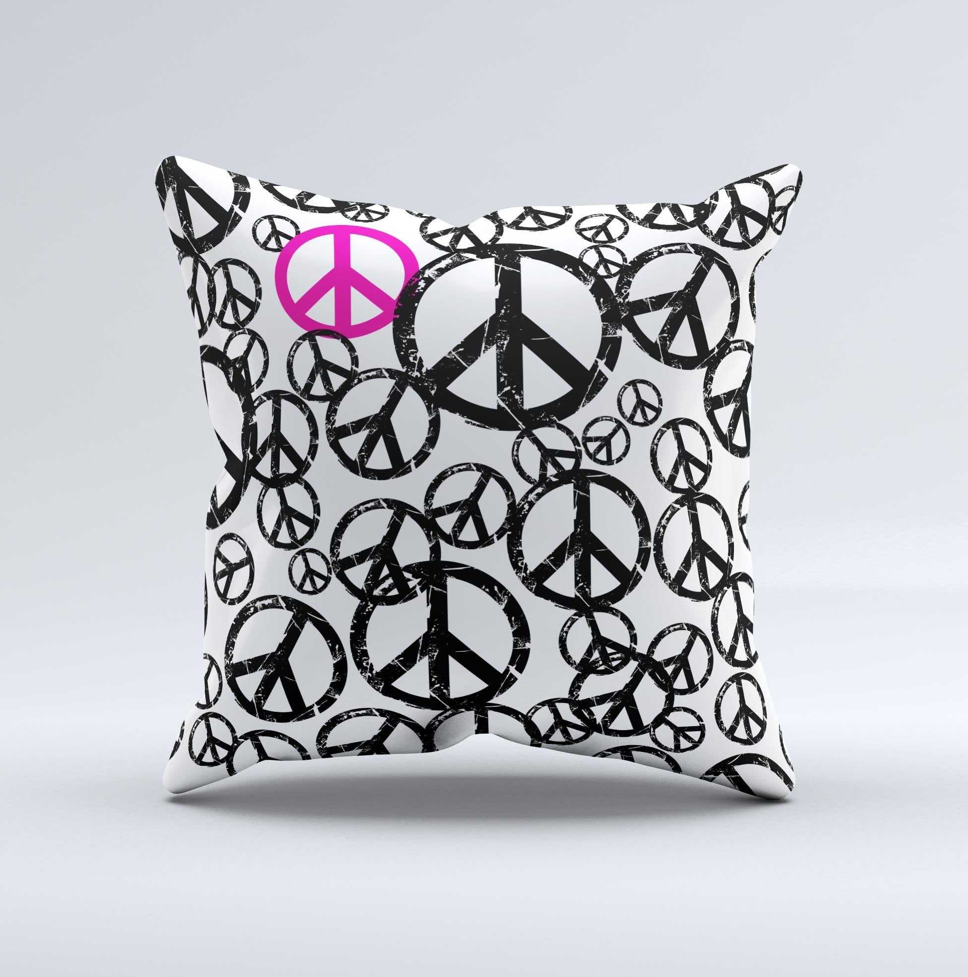 The Peace Collage ink-Fuzed Decorative Throw Pillow