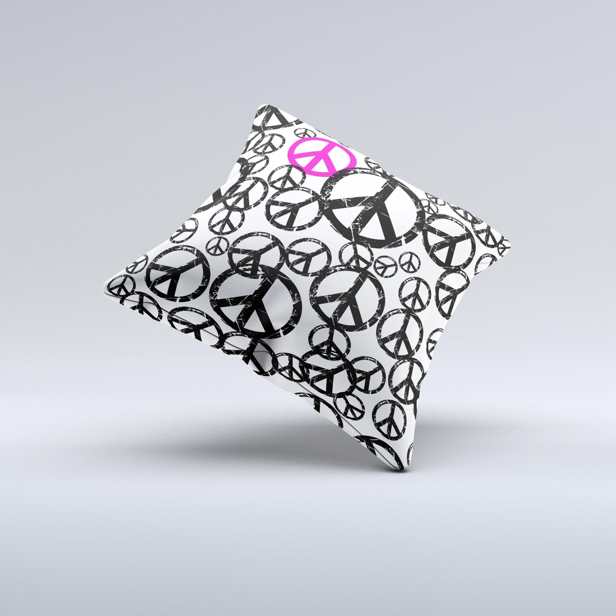 The Peace Collage ink-Fuzed Decorative Throw Pillow