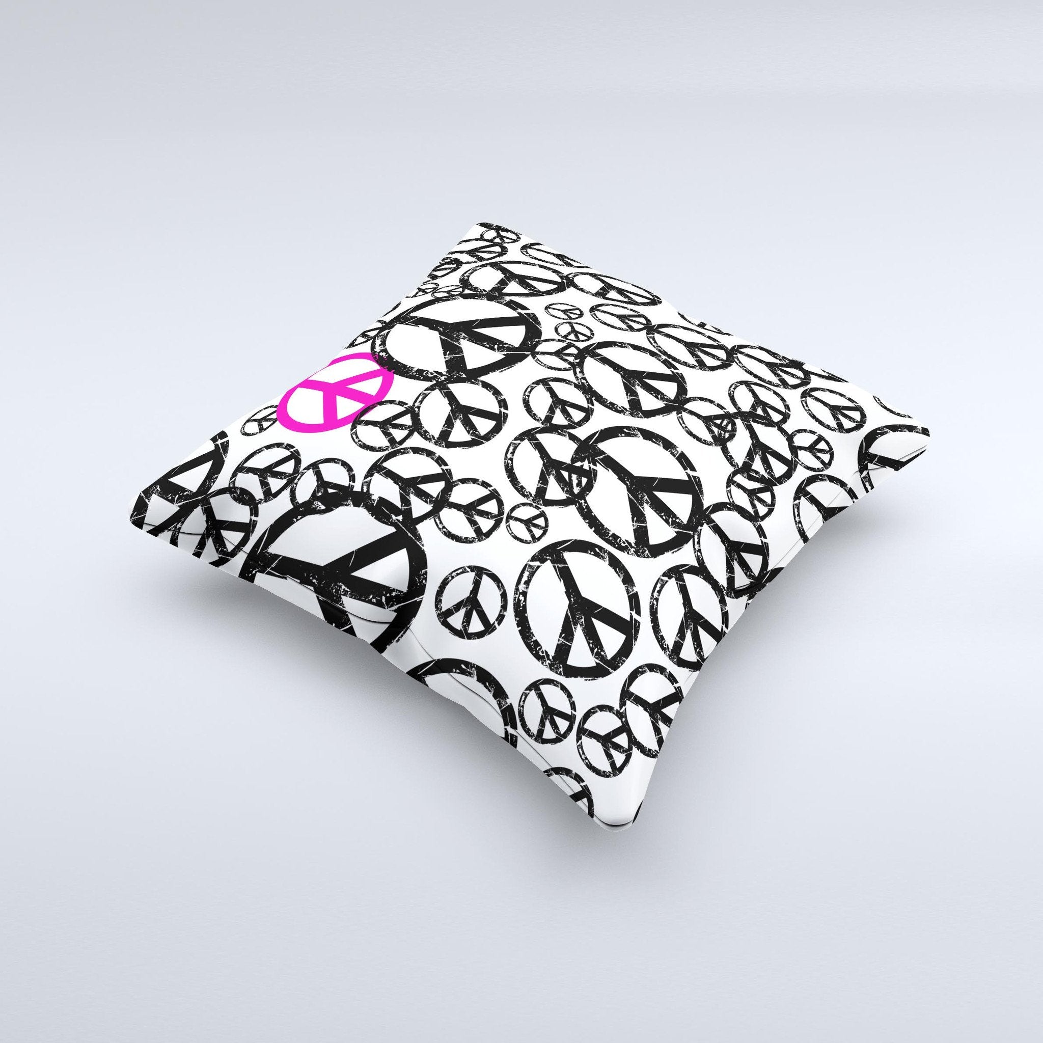 The Peace Collage ink-Fuzed Decorative Throw Pillow