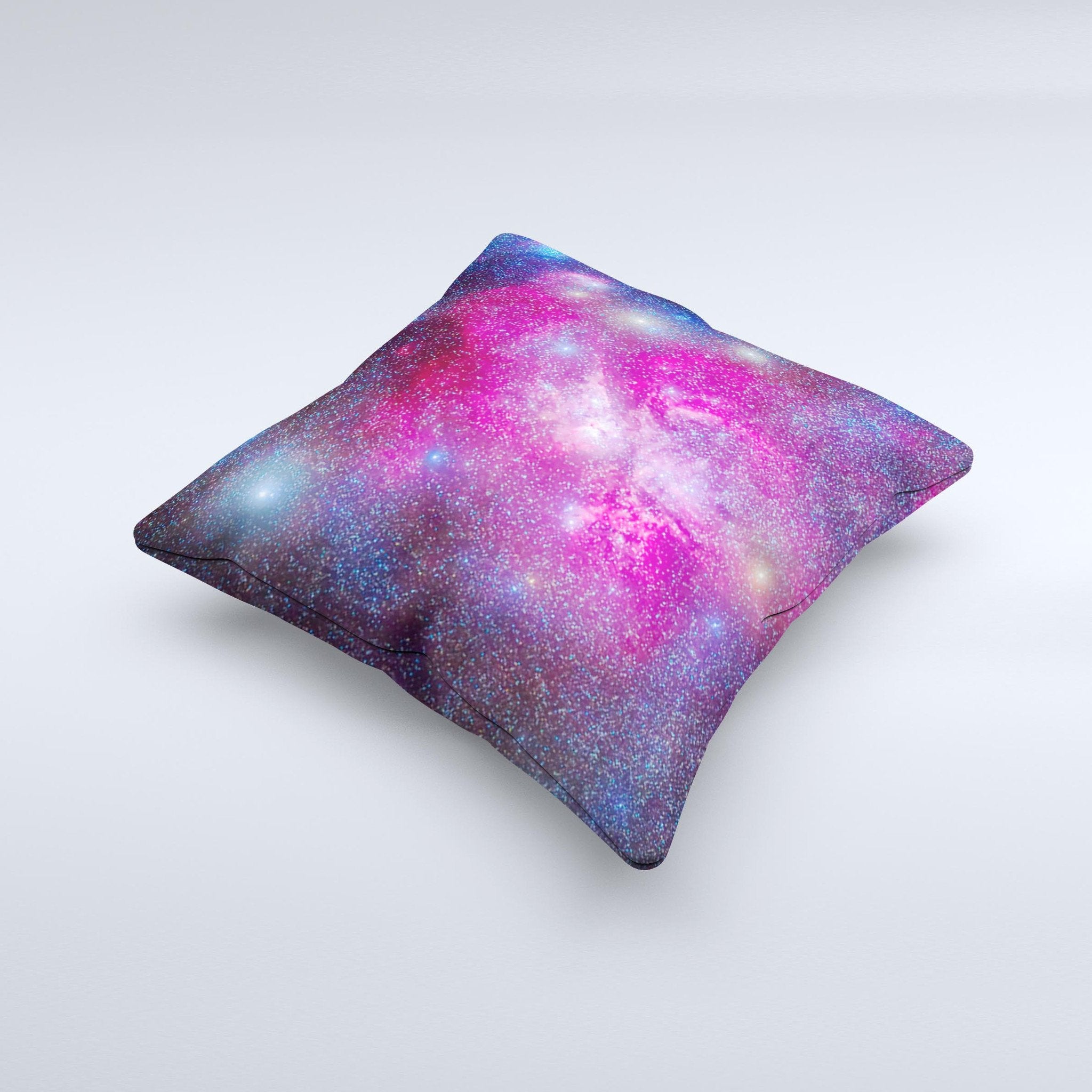 Pink & Blue Galaxy  Ink-Fuzed Decorative Throw Pillow