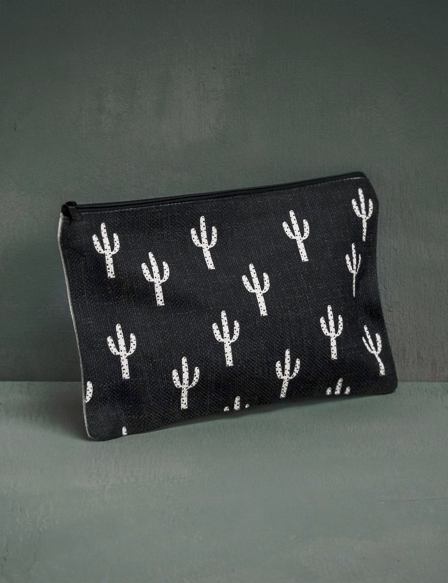 Black Saguaro Pouch, Stocking Stuffer, Father's Day Gift