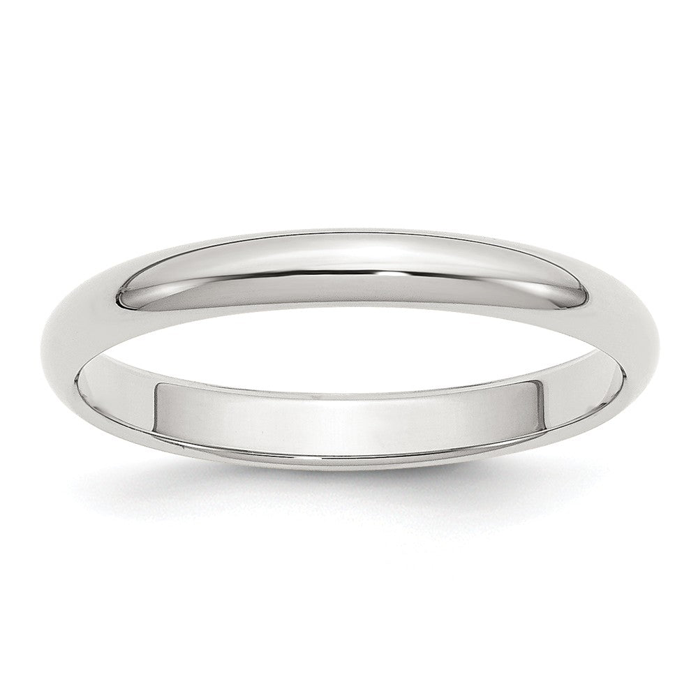 Bridal QWH030-10.5 3 mm Sterling Silver Half-Round Band, Polished