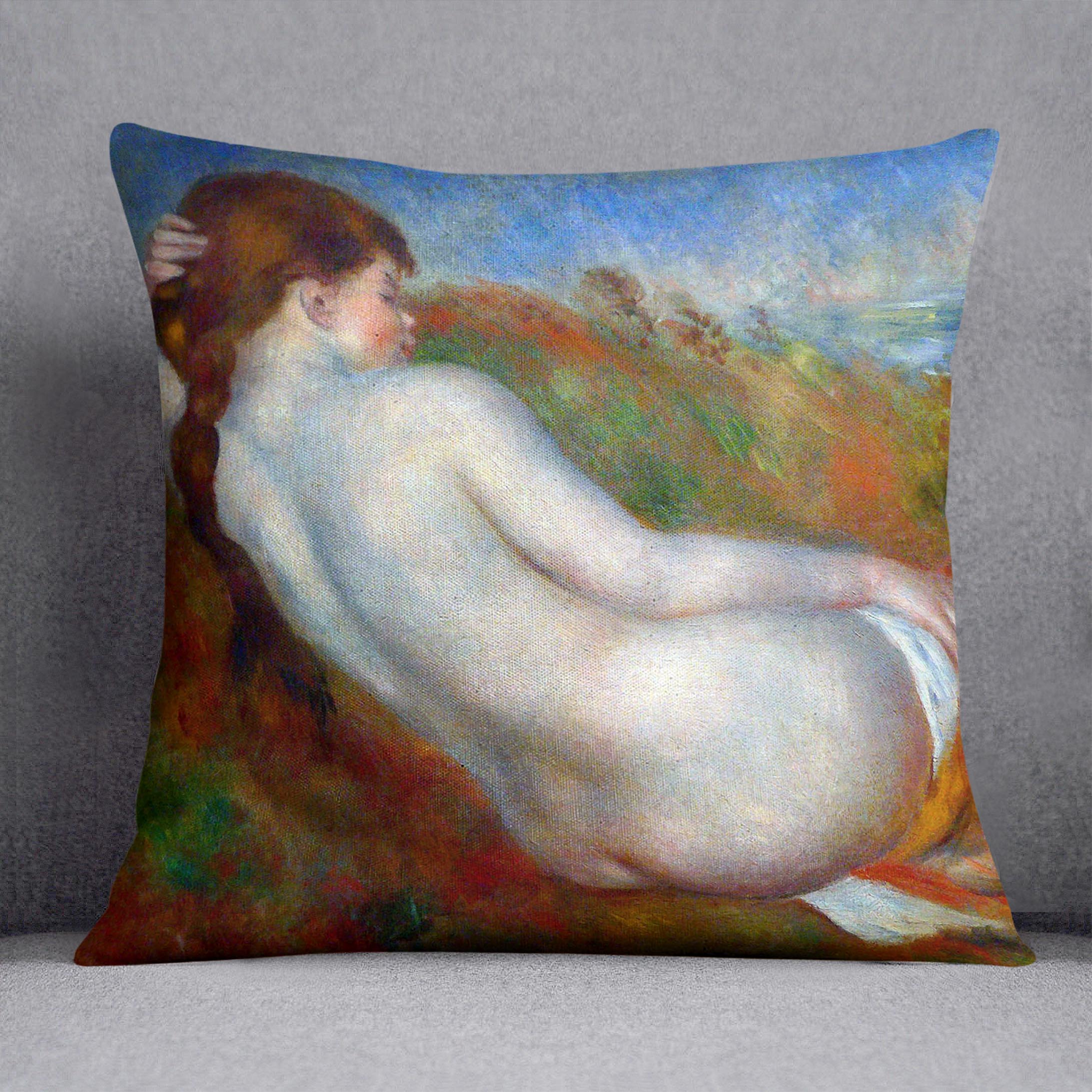 Reclining nude by Renoir Cushion