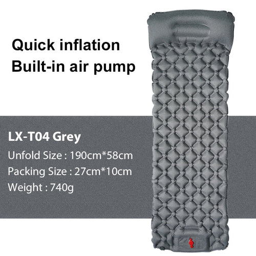 Inflatable Camping Mat with Pump and Headrest