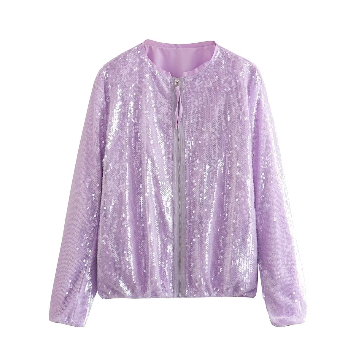 Casual Sequin Bomber Jackets Coat Outwear